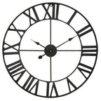 60cm Dia Black Metal Wall Clock
