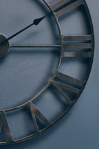 60cm Dia Black Metal Wall Clock