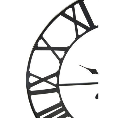 60cm Dia Black Metal Wall Clock