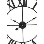 60cm Dia Black Metal Wall Clock