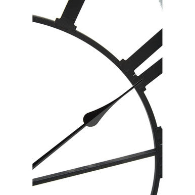60cm Dia Black Metal Wall Clock