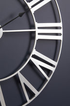 80cm Dia Silver Metal Wall Clock