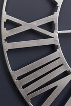 80cm Dia Silver Metal Wall Clock