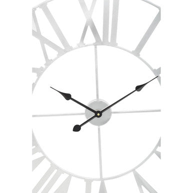 80cm Dia Silver Metal Wall Clock