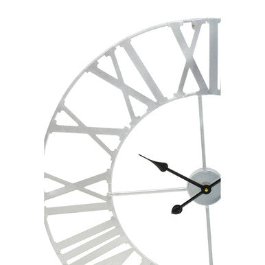 80cm Dia Silver Metal Wall Clock