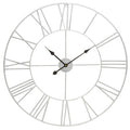 80cm Dia Silver Metal Roman Numeral Wall Clock