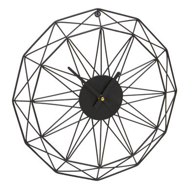 40cm Dia Small Black Metal Wall Clock