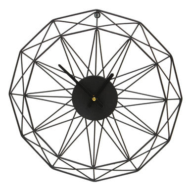 40cm Dia Small Black Metal Wall Clock
