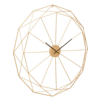 60cm Dia Geometric Gold Metal Wall Clock