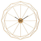60cm Dia Geometric Gold Metal Wall Clock
