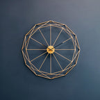 60cm Dia Geometric Gold Metal Wall Clock