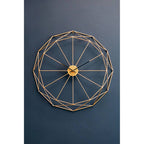 60cm Dia Geometric Gold Metal Wall Clock