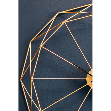 60cm Dia Geometric Gold Metal Wall Clock
