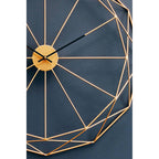 60cm Dia Geometric Gold Metal Wall Clock