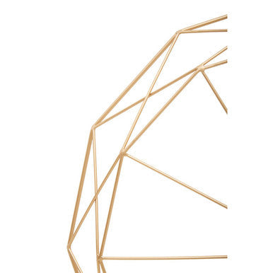 60cm Dia Geometric Gold Metal Wall Clock