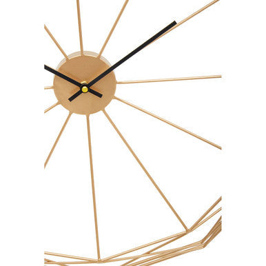 60cm Dia Geometric Gold Metal Wall Clock