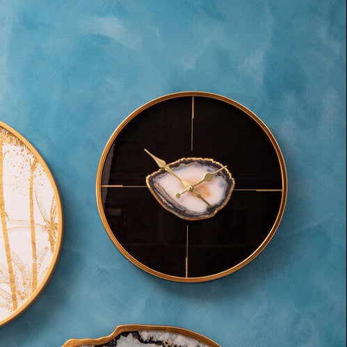 Black and Gold Round Wall Clock