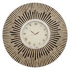 75cm Dia Black and Natural Shell Wall Clock