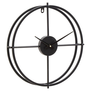40cm Dia Small Black Finish Wall Clock