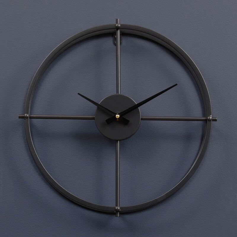 40cm Dia Small Black Finish Wall Clock