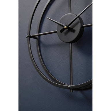 40cm Dia Small Black Finish Wall Clock
