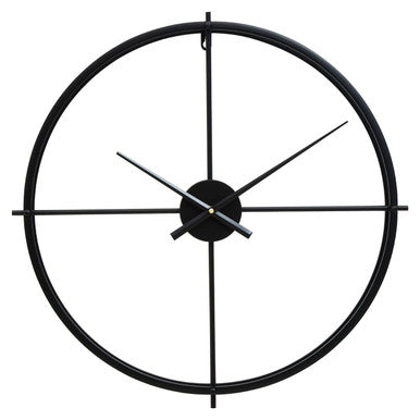 60cm Dia Large Black Finish Wall Clock