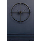 60cm Dia Large Black Finish Wall Clock