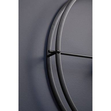 60cm Dia Large Black Finish Wall Clock