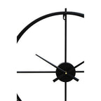 60cm Dia Large Black Finish Wall Clock