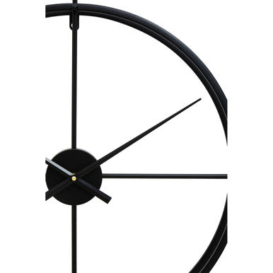 60cm Dia Large Black Finish Wall Clock