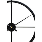 60cm Dia Large Black Finish Wall Clock