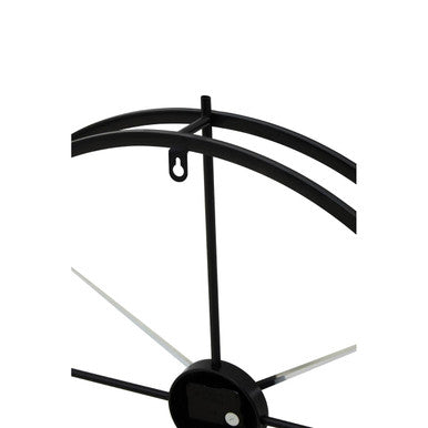 60cm Dia Large Black Finish Wall Clock