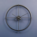 60cm Dia Large Black Finish Wall Clock