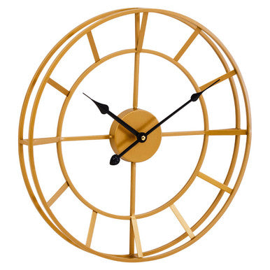 40cm Dia Small Gold Finish Metal Wall Clock
