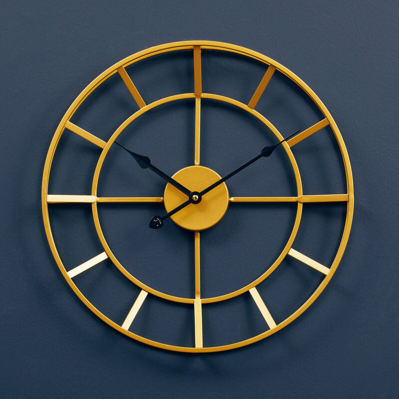 40cm Dia Small Gold Finish Metal Wall Clock