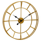60cm Dia Large Gold Finish Metal Wall Clock