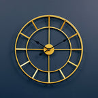 60cm Dia Large Gold Finish Metal Wall Clock