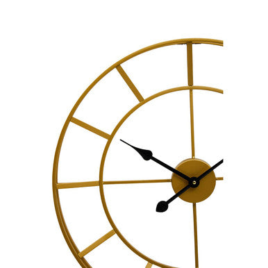 60cm Dia Large Gold Finish Metal Wall Clock