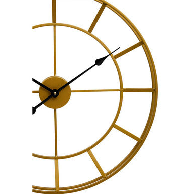 60cm Dia Large Gold Finish Metal Wall Clock