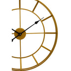 60cm Dia Large Gold Finish Metal Wall Clock