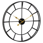 60cm Dia Large Black Finish Metal Wall Clock