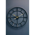 60cm Dia Large Black Finish Metal Wall Clock