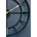 60cm Dia Large Black Finish Metal Wall Clock