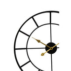 60cm Dia Large Black Finish Metal Wall Clock