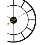 60cm Dia Large Black Finish Metal Wall Clock