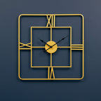 Small Gold Finish Square Wall Clock