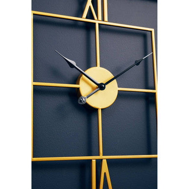 Small Gold Finish Square Wall Clock