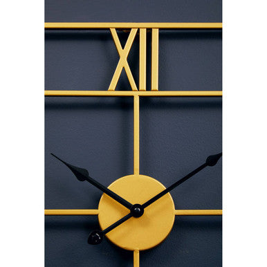 Small Gold Finish Square Wall Clock