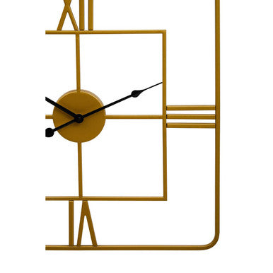 Small Gold Finish Square Wall Clock