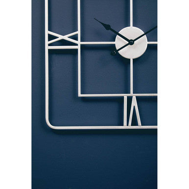 Large Silver Finish Square Wall Clock